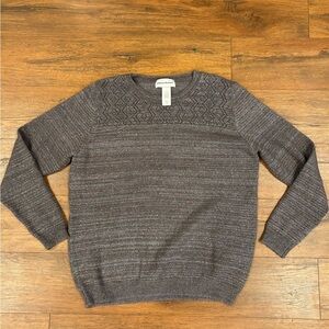 Alfred Dunner Women's Gray Crewneck Sweater